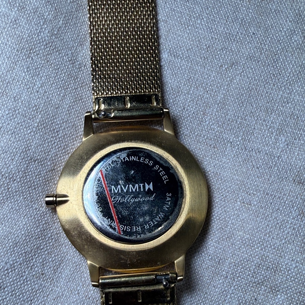 MVMT Boulevard Gold Mesh Watch Black Dial Minimalist Women’s Watch - Picture 3 of 3